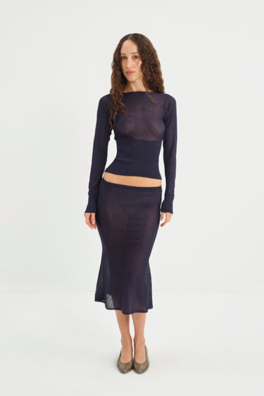 ODESSA TOP + AIMEE SKIRT - NAVY