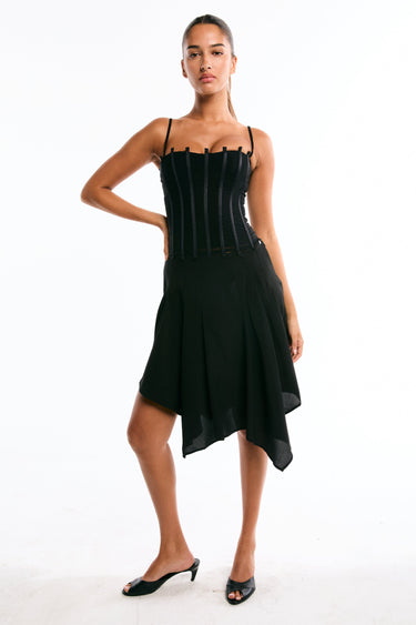 LILA CORSET + TY SKIRT - BLACK